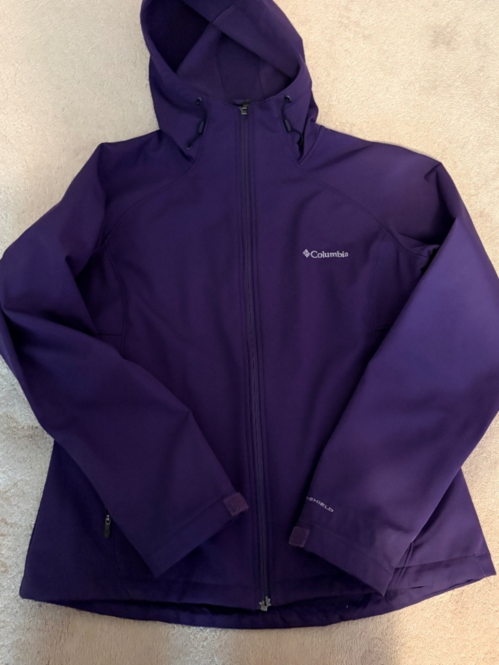 Columbia Women’s Omni-Shield Purple Full Zip Softshell Hooded Jacket